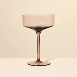 Hearth & Hand with Magnolia 9.8oz Tinted Glass Coupe Drinkware Light Brown - Hearth & Hand™ with Magnolia: Farmhouse Cocktail Glassware