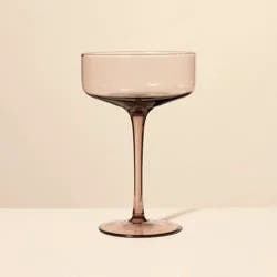 Hearth & Hand with Magnolia 9.8oz Tinted Glass Coupe Drinkware Light Brown - Hearth & Hand™ with Magnolia: Farmhouse Cocktail Glassware