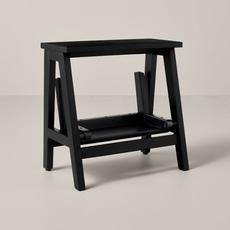 slide 4 of 6, Hearth & Hand w/Magnolia Furniture 18" Wood Kitchen Step Stool Black - Hearth & Hand™ with Magnolia, 1 ct