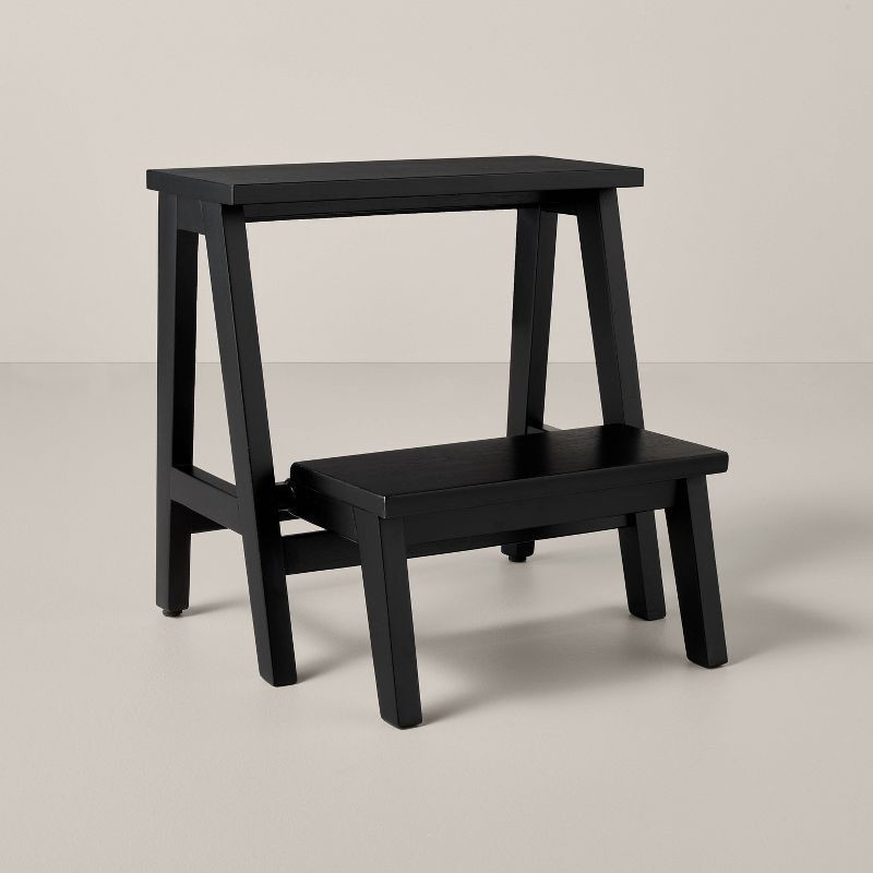 slide 1 of 6, Hearth & Hand w/Magnolia Furniture 18" Wood Kitchen Step Stool Black - Hearth & Hand™ with Magnolia, 1 ct