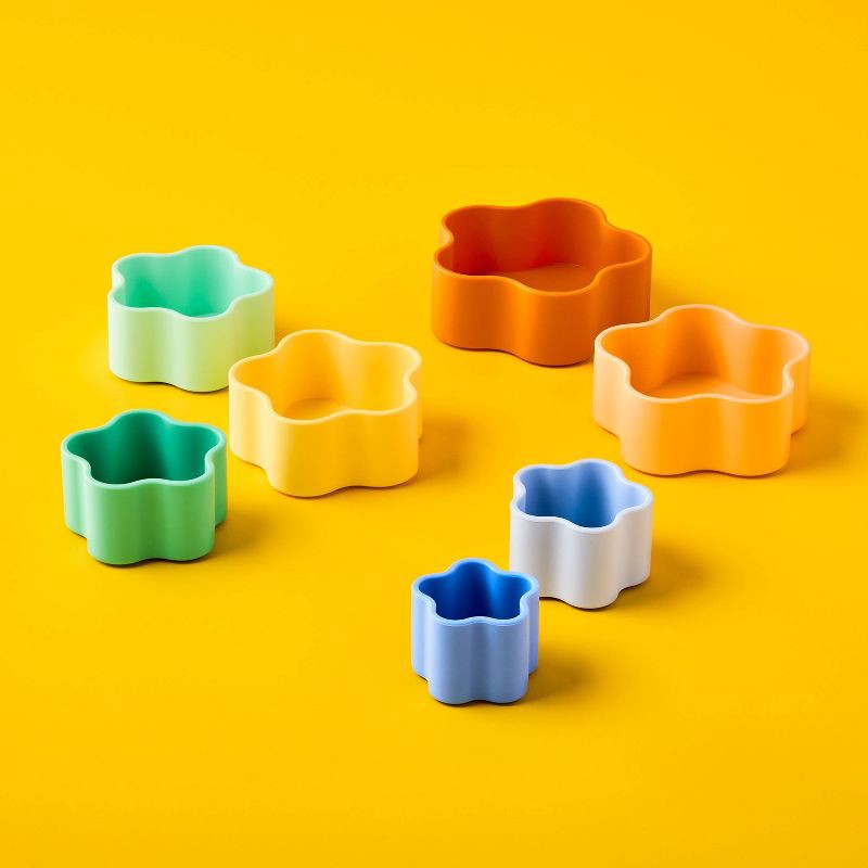 slide 2 of 5, Silicone Cup Stacker - 7pc - Gigglescape™: Baby Stacking Toys, Creativity & Fine Motor Skills, 6 Months+, 7 ct