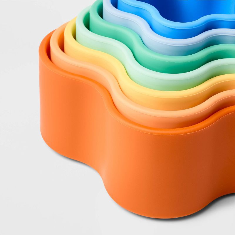 slide 3 of 5, Silicone Cup Stacker - 7pc - Gigglescape™: Baby Stacking Toys, Creativity & Fine Motor Skills, 6 Months+, 7 ct