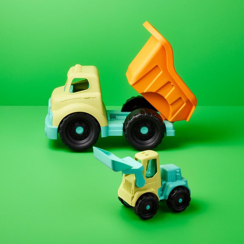 slide 2 of 4, Truck Set - 2pk - Gigglescape™: Plastic Toy Vehicle Playsets, Non-Powered, Ages 2+, Includes 2 Vehicles, 2 ct