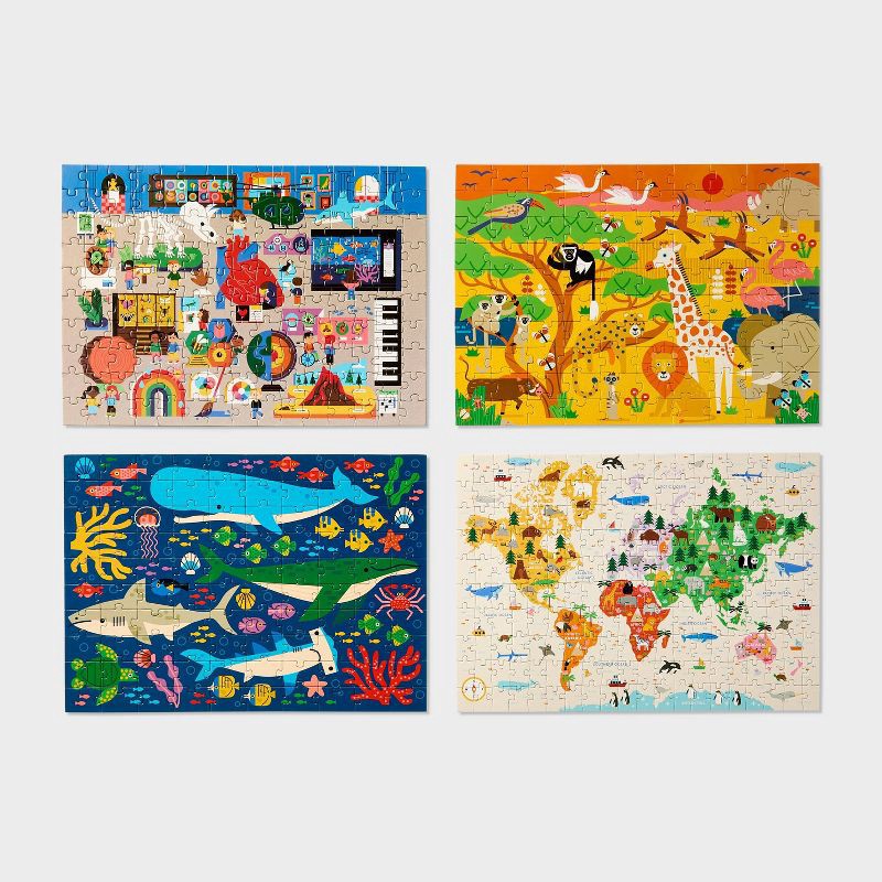 slide 3 of 5, 4 Pack Jigsaw Puzzles 100-200pcs - Gigglescape™: Kids, 100 Piece, Ages 6+, Fantasy Theme, Problem Solving, 4 ct, 100 ct; 200 ct, 100 ct