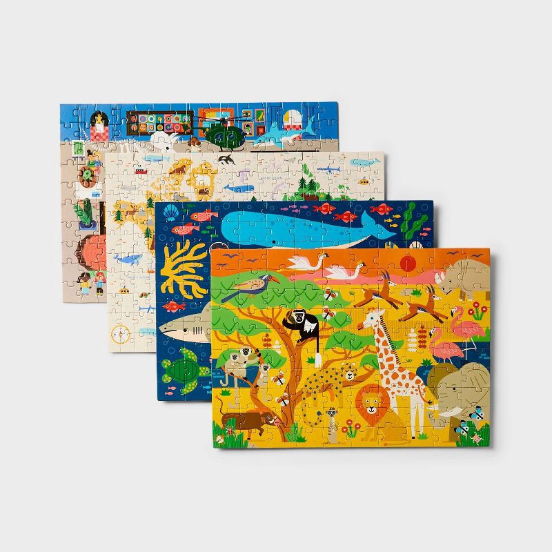 slide 1 of 5, 4 Pack Jigsaw Puzzles 100-200pcs - Gigglescape™: Kids, 100 Piece, Ages 6+, Fantasy Theme, Problem Solving, 4 ct, 100 ct; 200 ct, 100 ct