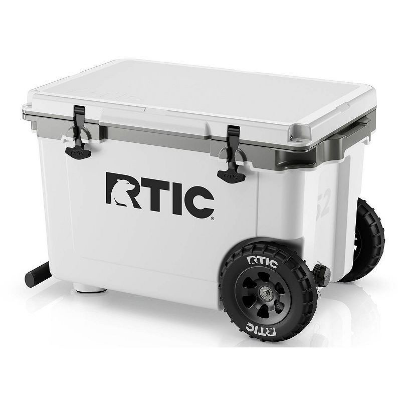 slide 1 of 10, RTIC Outdoors 52qt Ultra-Light Wheeled Hard Sided Cooler - White/Gray, 52 qt