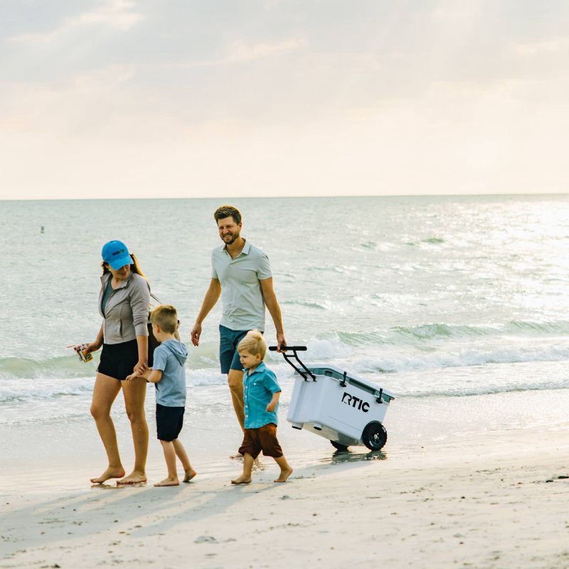 slide 7 of 10, RTIC Outdoors 52qt Ultra-Light Wheeled Hard Sided Cooler - White/Gray: Tow Handle, Drain Plug, 52 qt