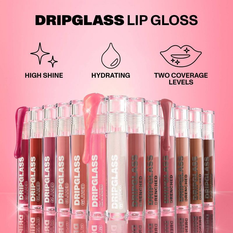 slide 7 of 9, Morphe Dripglass Glazed High Shine Lip Gloss - Shatterproof Mauve - 0.12 fl oz - Ulta Beauty, 0.12 fl oz