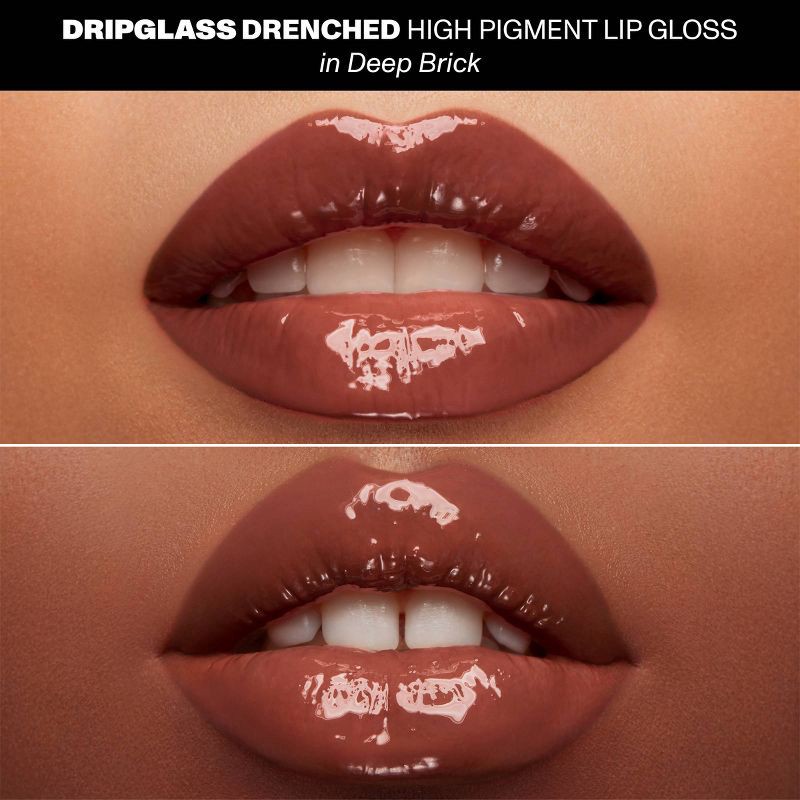 slide 3 of 10, Morphe Dripglass Drenched High Pigment Lip Gloss - Deep Brick - 0.12 fl oz - Ulta Beauty, 0.12 fl oz