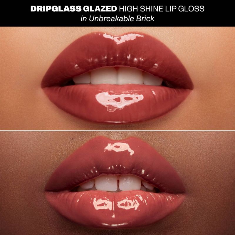 slide 3 of 9, Morphe Dripglass Glazed High Shine Lip Gloss - Unbreakable brick - 0.12 fl oz - Ulta Beauty, 0.12 fl oz