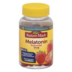 Nature Made Melatonin 10mg per serving Gummies, Maximum Strength Dosage, 100% Drug Free Sleep Aid for Adults, 70 Melatonin Gummies, 35 Day Supply