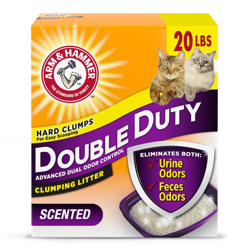 slide 1 of 9, Arm & Hammer Double Duty Advanced Dual Odor Control Clumping Litter - 20lbs, 20 lb
