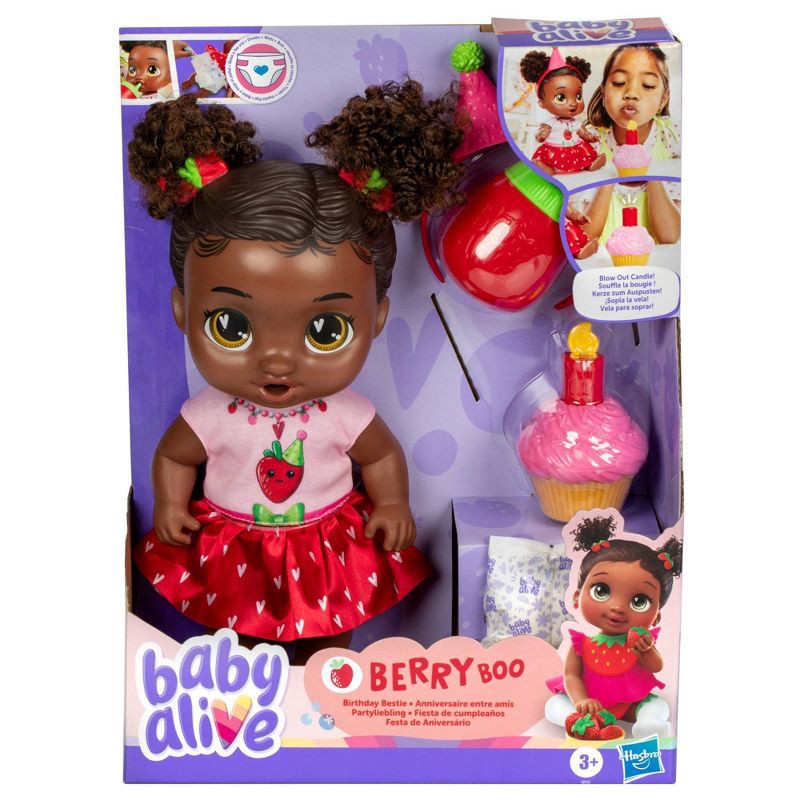 slide 2 of 5, Baby Alive Birthday Bestie Black Hair Berry, 1 ct