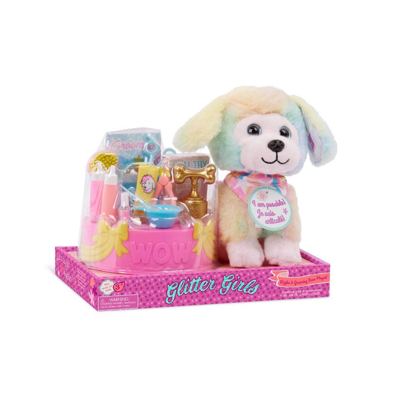 slide 8 of 8, Glitter Girls Plush Dog Wiggles & Grooming Show Set: Stuffed Animals, Plastic & Polyester Material, 1 ct