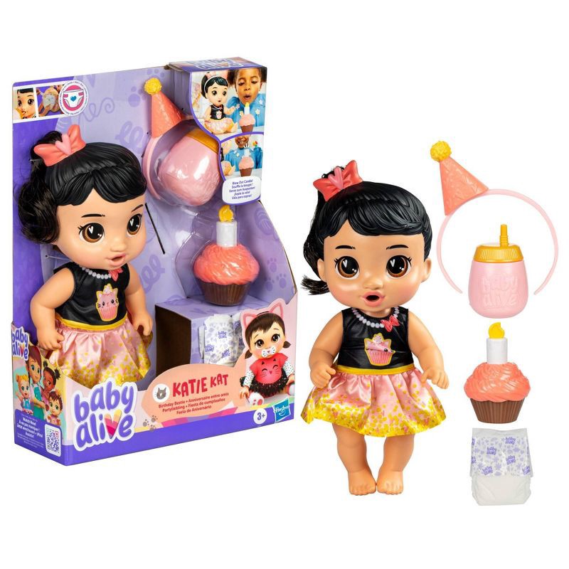 slide 3 of 5, Baby Alive Birthday Bestie Strawberry Black Hair Katie, 1 ct