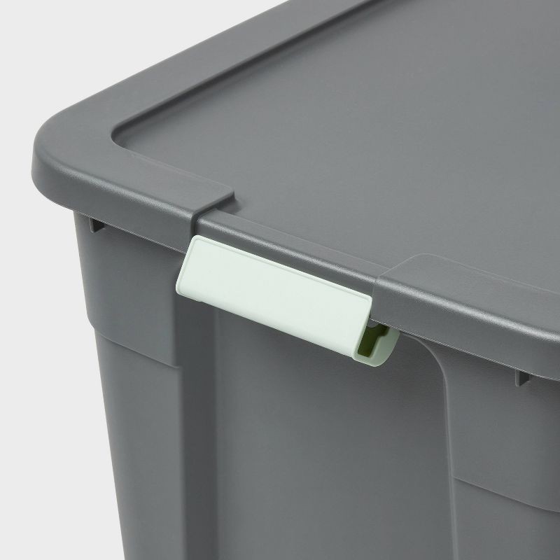 slide 3 of 5, 20gal Latching Storage Tote - Brightroom™: Portable Gray Utility Tub with Lid, 20 Gallon Capacity, Universal Storage, 20 gal, 20 gal