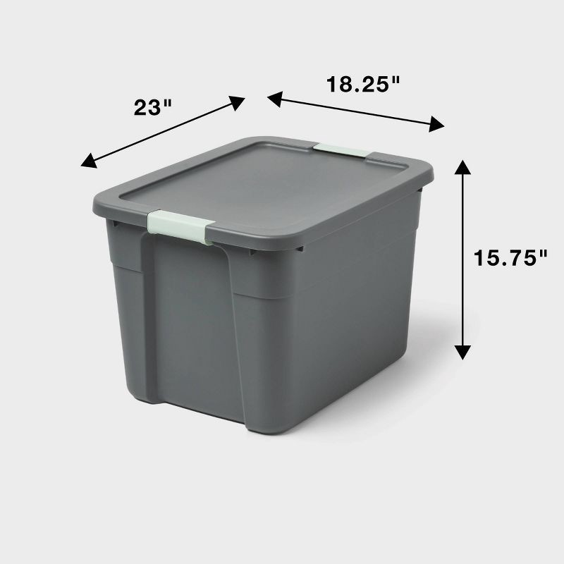 slide 5 of 5, 20gal Latching Storage Tote - Brightroom™: Portable Gray Utility Tub with Lid, 20 Gallon Capacity, Universal Storage, 20 gal, 20 gal
