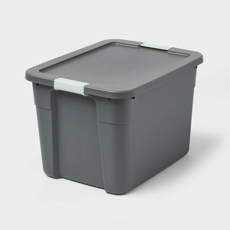 slide 1 of 3, 20gal Latching Storage Tote - Brightroom™: Portable Gray Utility Tub with Lid, 20 Gallon Capacity, Universal Storage, 20 gal, 20 gal