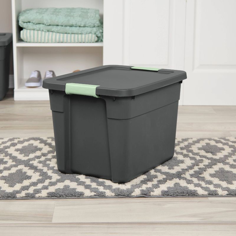 slide 5 of 10, 12gal Latching Storage Tote - Brightroom™: Stackable Gray Utility Bin with Lid, Portable Universal Organizer, 12 gal