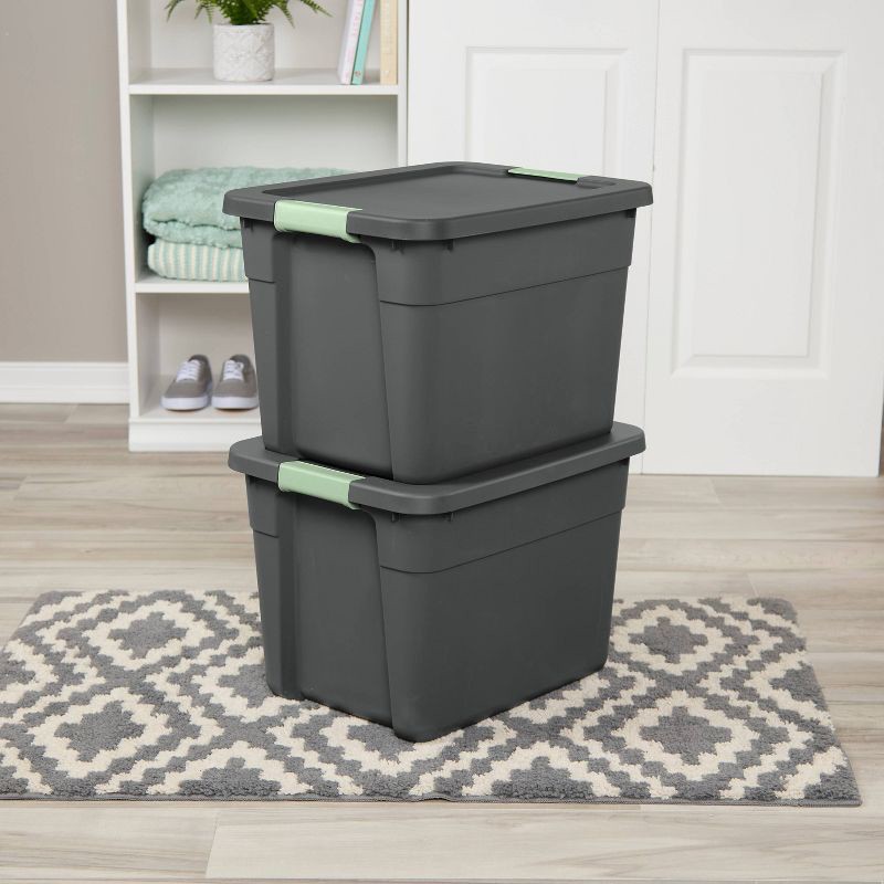 slide 10 of 10, 12gal Latching Storage Tote - Brightroom™: Stackable Gray Utility Bin with Lid, Portable Universal Organizer, 12 gal
