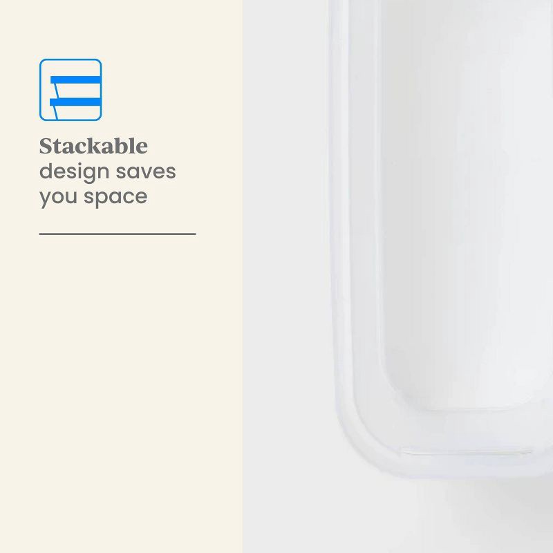 slide 4 of 5, 2pk Slim Open Storage Bins Clear - Brightroom™: Stackable Plastic Utility Tubs, 7.1 Volume, Nesting, Spot Clean, 2 ct