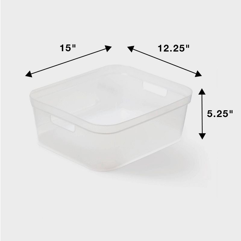 slide 4 of 4, 2pk Medium Open Storage Bins Clear - Brightroom™: Portable Plastic Utility, 13.2 Volume, Universal Organization, 2 ct