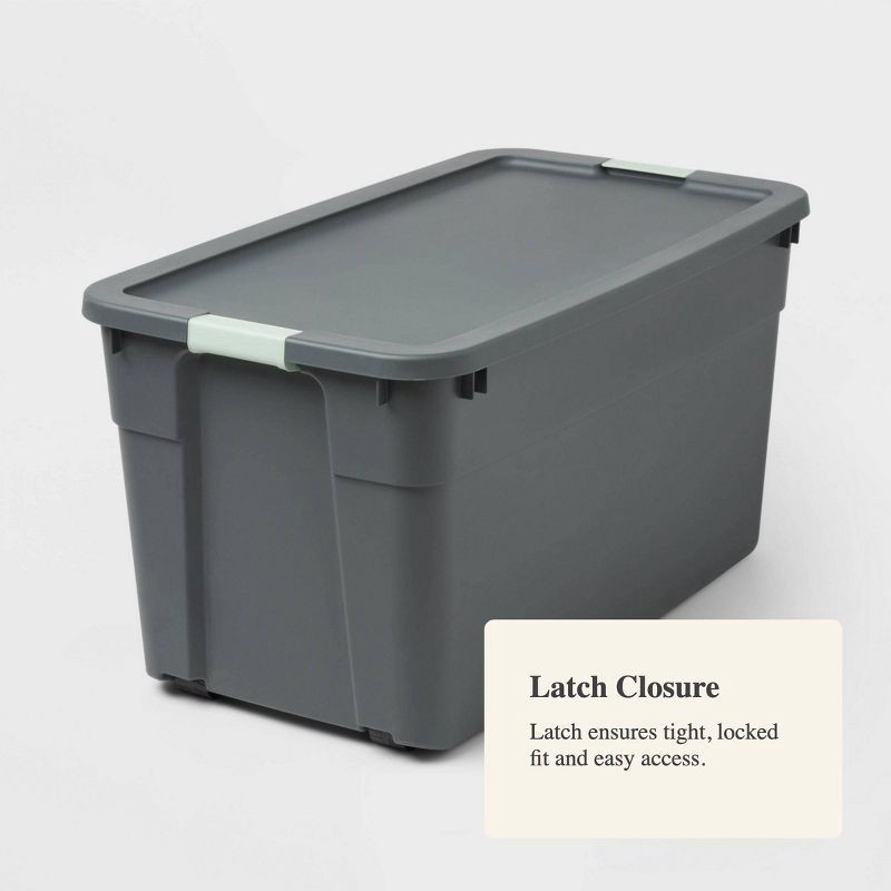 slide 4 of 5, 45gal Latching Storage Tote - Brightroom™: Portable Plastic Container with Lid, Universal Storage, Gray, 45 Gallon Capacity, 45 gal, 45 gal
