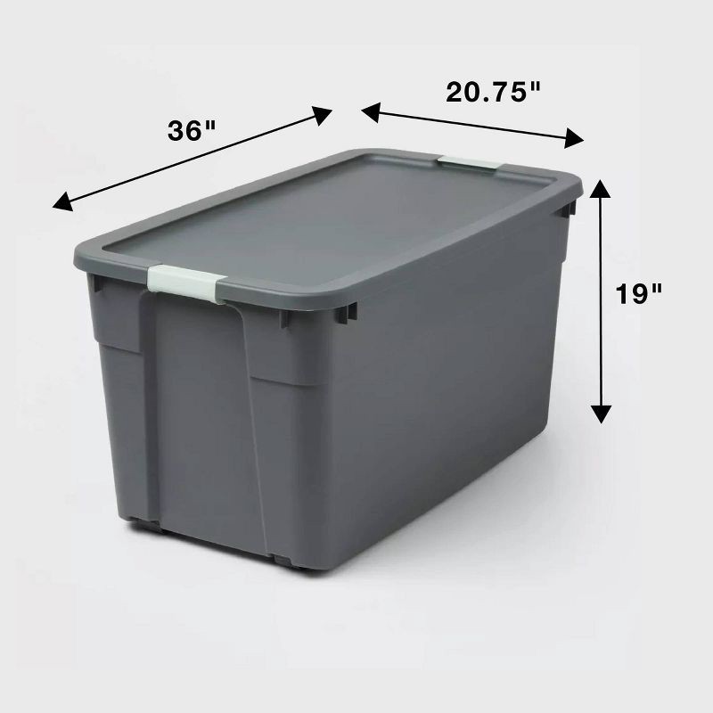 slide 5 of 5, 45gal Latching Storage Tote - Brightroom™: Portable Plastic Container with Lid, Universal Storage, Gray, 45 Gallon Capacity, 45 gal, 45 gal