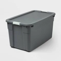 45gal Latching Storage Tote - Brightroom™: Portable Plastic Container with Lid, Universal Storage, Gray, 45 Gallon Capacity