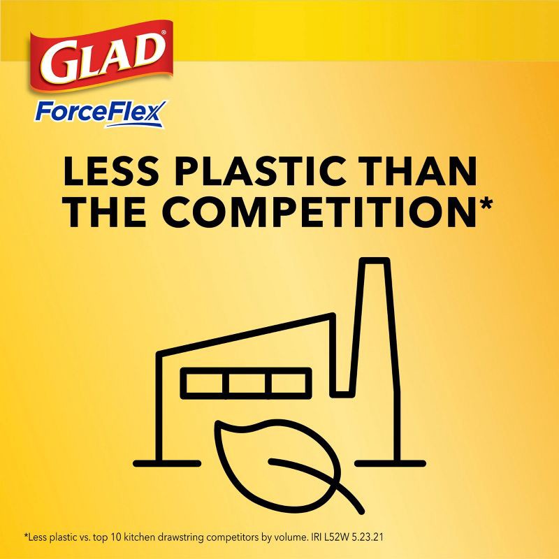 slide 10 of 10, Glad ForceFlex Drawstring Fragrance Free Trash Bags - 13gal/100ct, 13 gal, 100 ct
