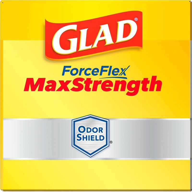 slide 17 of 18, Glad ForceFlex MaxStrength Drawstring Odor Shield Trash Bags - 13gal - 45ct, 45 ct; 13 gal