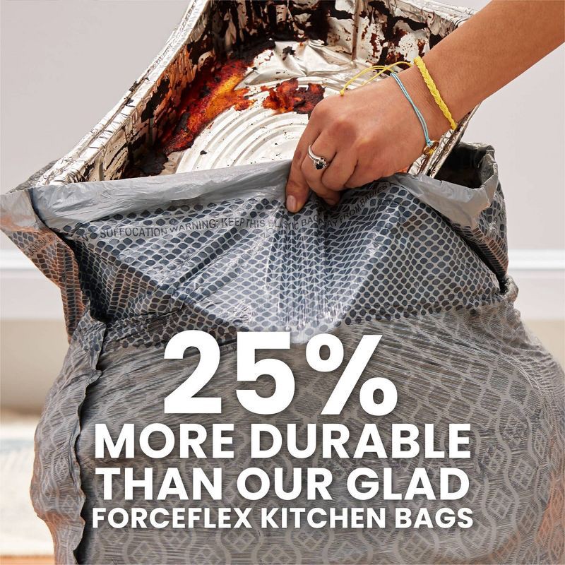 slide 6 of 18, Glad ForceFlex MaxStrength Drawstring Odor Shield Trash Bags - 13gal - 45ct, 45 ct; 13 gal