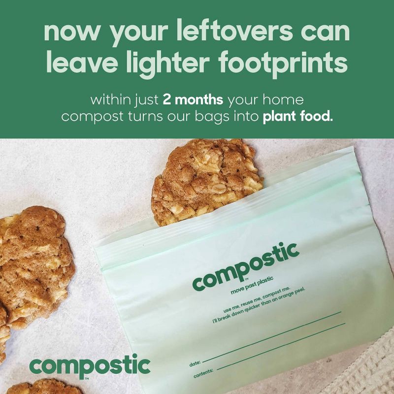 slide 4 of 8, Compostic 100% Compostable Snack Bags - 50ct, 50 ct