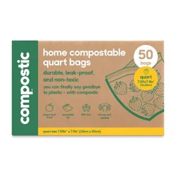 Compostic 100% Compostable Quart Bags - 50ct