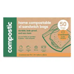 Compostic 100% Compostable Sandwich Bags - 50ct