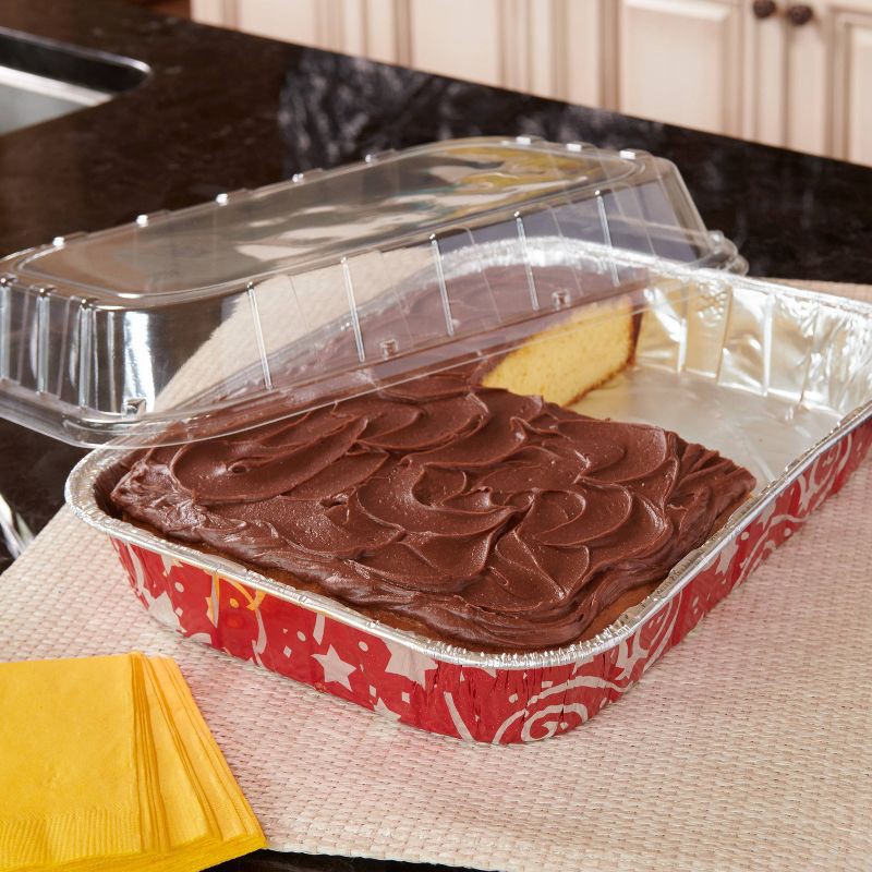 slide 2 of 3, EZ Foil Red Print Cake Pans - 2ct, 2 ct