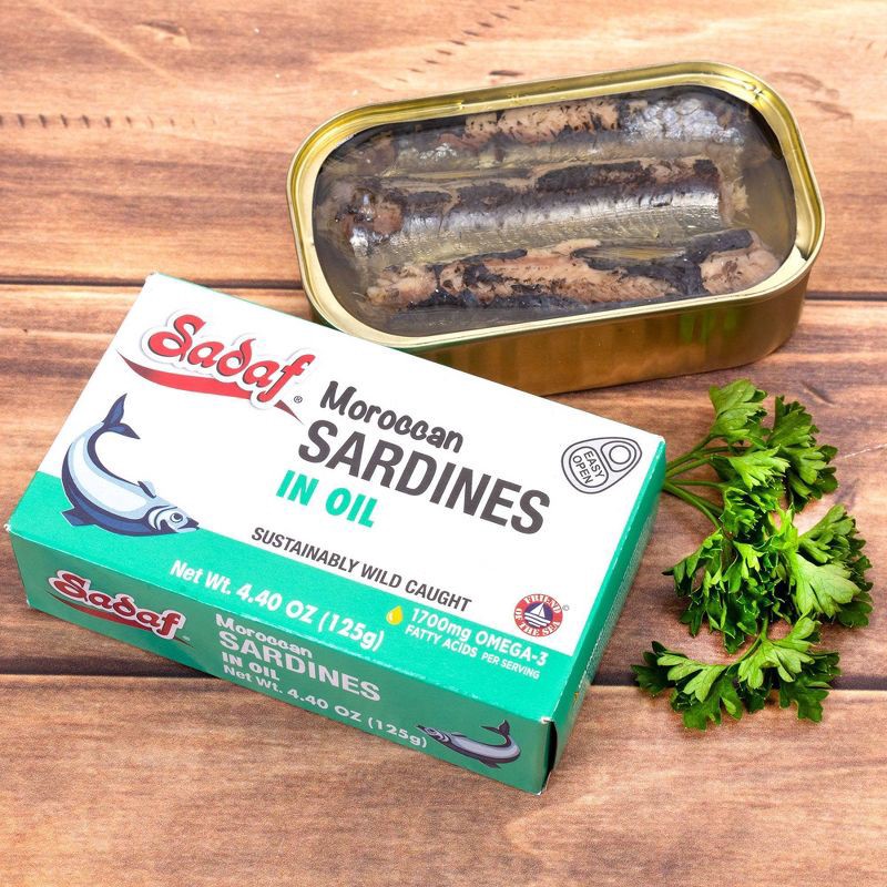 slide 3 of 3, Sadaf Moroccan Sardines in Oil - 4.4oz, 4.4 oz
