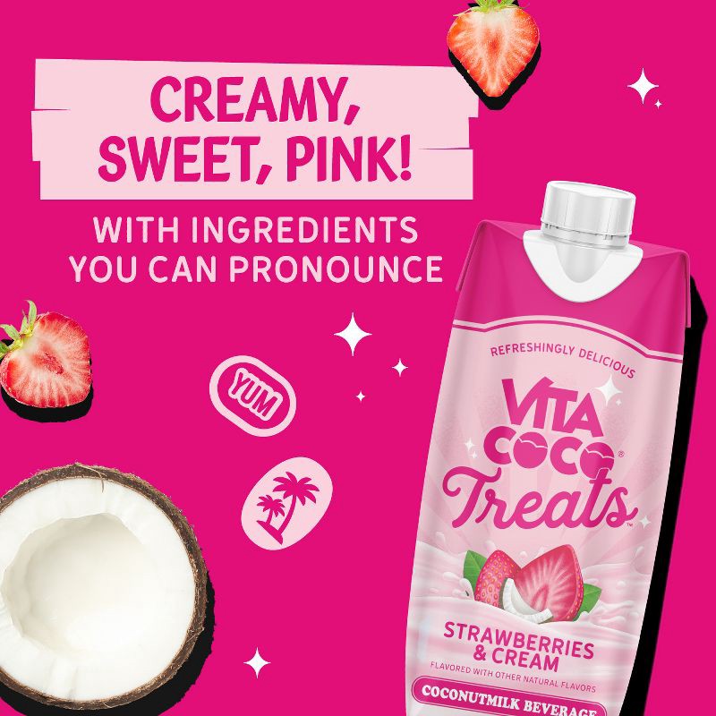 slide 5 of 6, Vita Coco Treats Strawberries & Cream Coconut Milk Drink - 16.9 fl oz Box, 16.9 fl oz