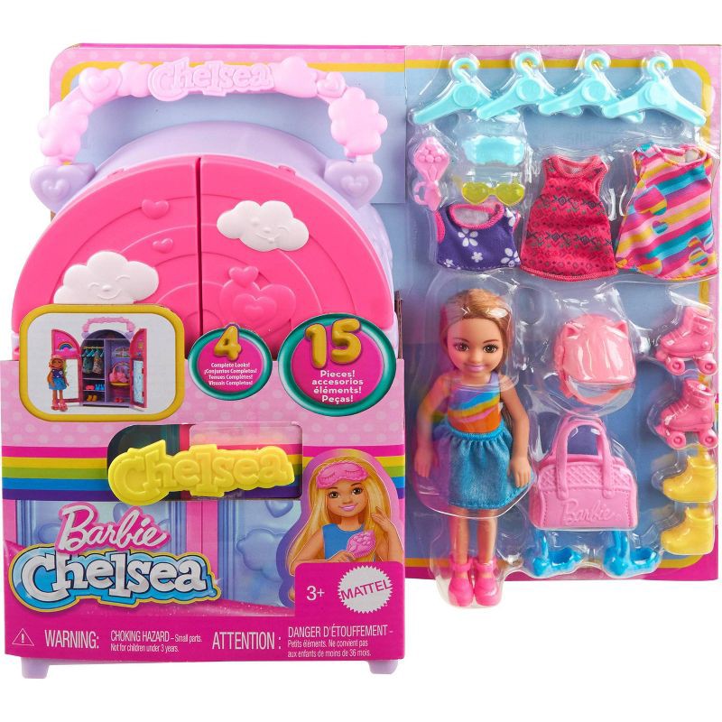 slide 6 of 6, Barbie Chelsea Doll & Closet Toy Playset with Clothes & Accessories Set 17pc, 17 ct