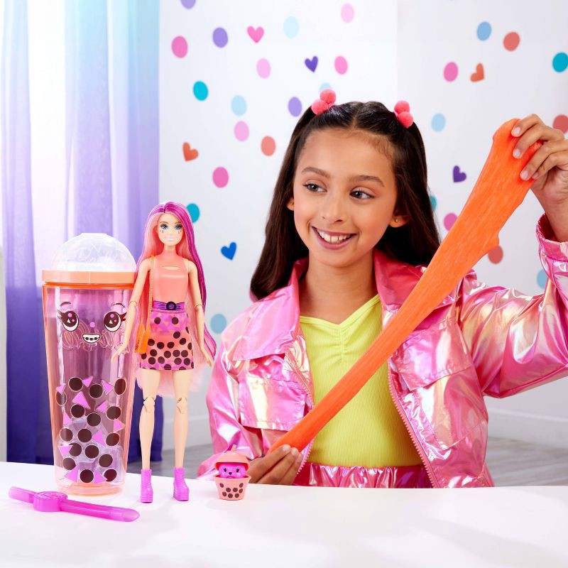 slide 2 of 6, Barbie 12.7" Pop Reveal Boba Series Doll Mango Mochi, 1 ct