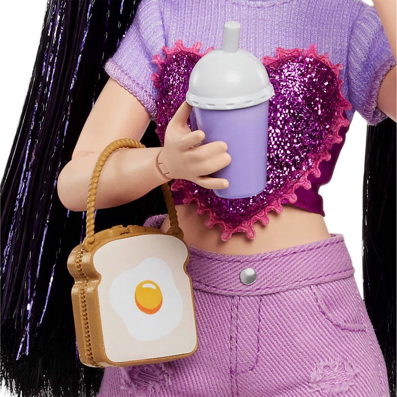 slide 5 of 6, Barbie 12.7" Dream Besties Renee Fashion Doll with 11pc Food Themed Accessories, 11 ct