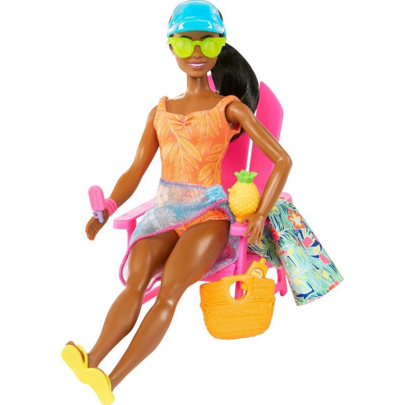 slide 2 of 5, Barbie 12.7" Pink Passport Hawaii Brooklyn Doll Brown Hair/Brown Eyes Playset with Clothes & Travel Accessories, 1 ct