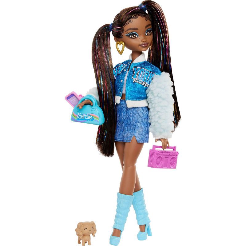 slide 1 of 6, Barbie 12.7" Dream Besties Barbie Brooklyn Fashion Doll Brown Hair/Brown Eyes with Video & Music Themed Accessories, 1 ct