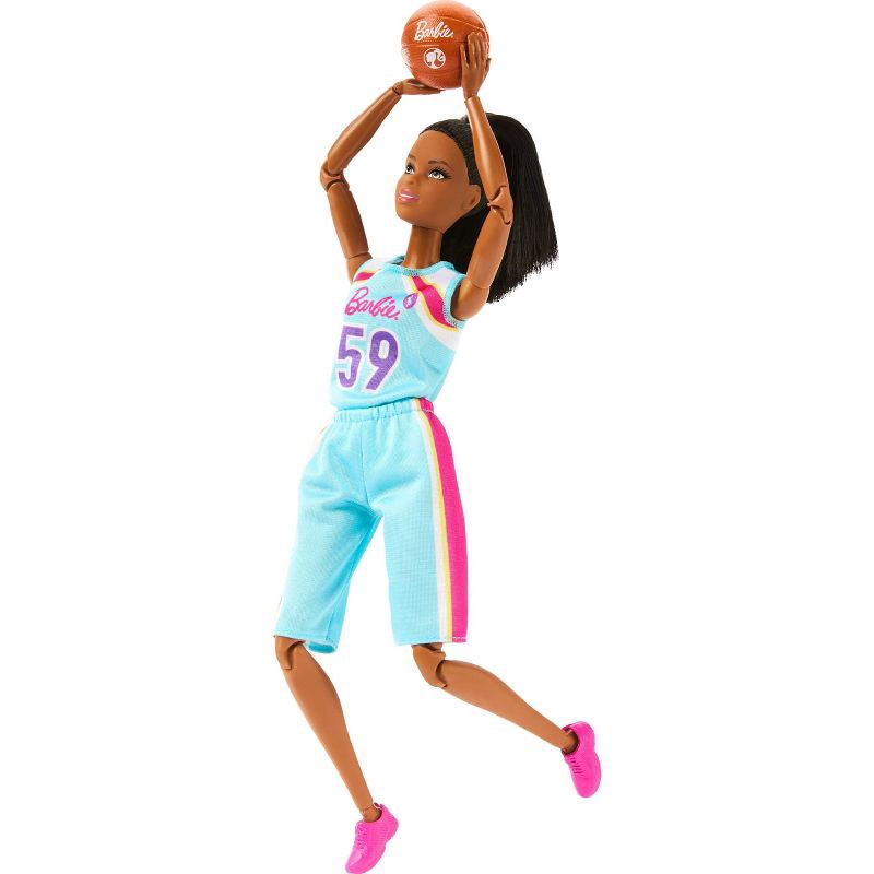 slide 3 of 6, Barbie 11.5" Made to Move Basketball Player Doll Wearing Uniform with Ball & Accessories, 1 ct