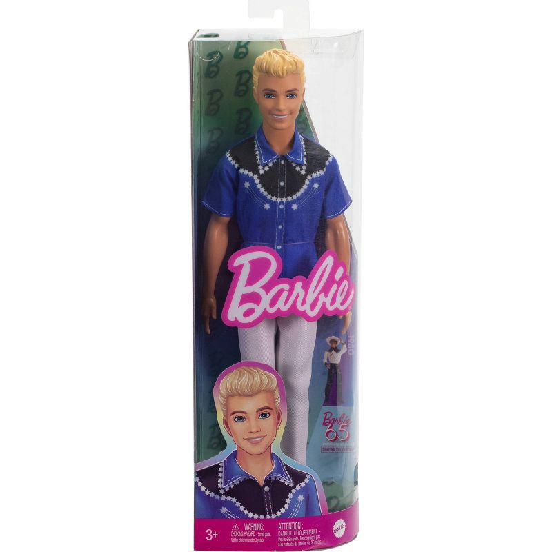 slide 6 of 6, Barbie 11.5" Fashionistas Blonde Hair/ Blue Eyes Doll with Western Look 65th Anniversary, 1 ct