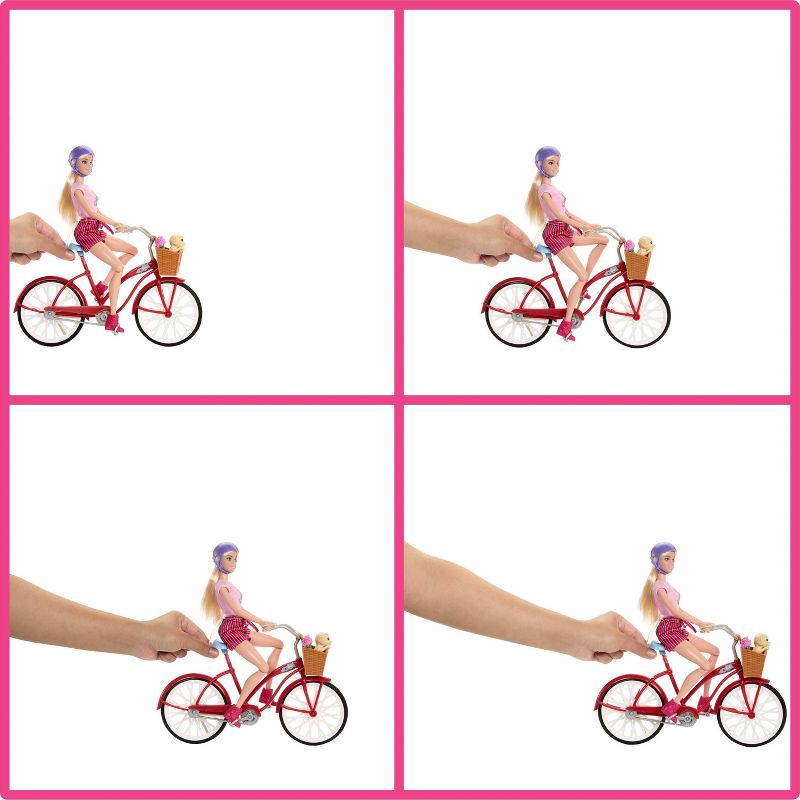slide 2 of 6, Barbie Pink Passport Holland Doll Set with Bicycle, Clothes, & Travel Accessories, 1 ct