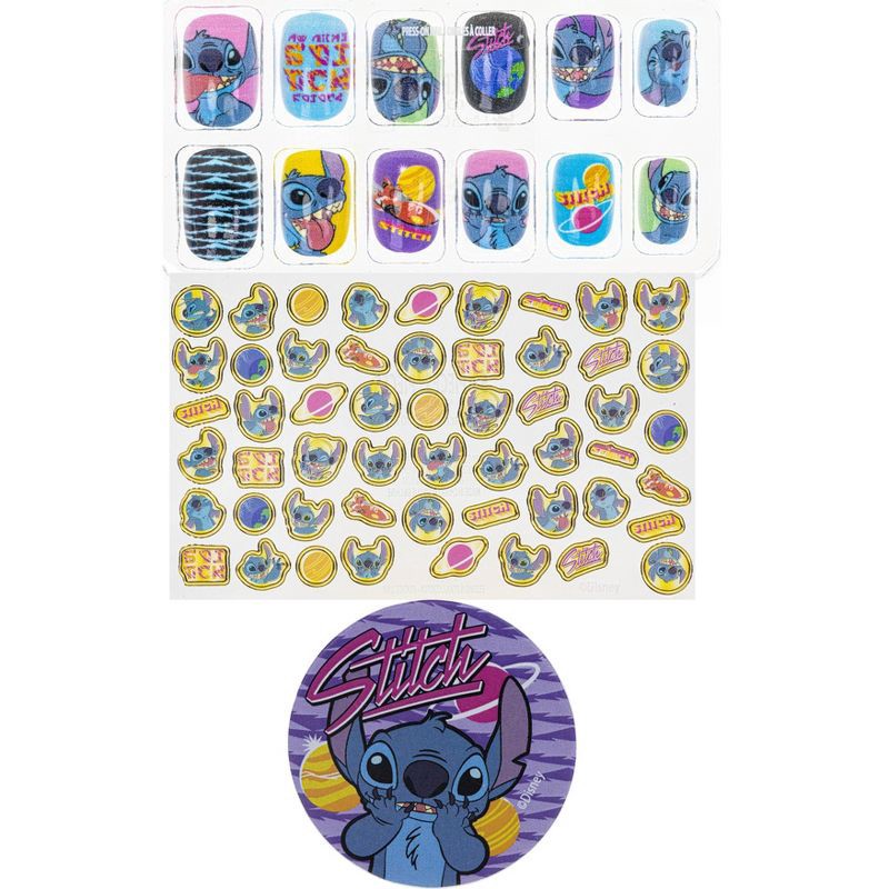 slide 3 of 3, Disney Stich Nail Set 66pc, 66 ct