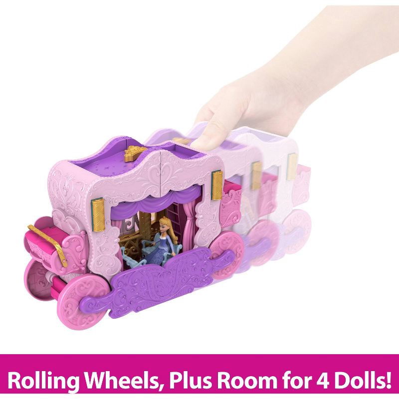 slide 4 of 6, Disney Princess Carriage to Castle Transforming Playset 18pc with Aurora Small Doll, 4 Figures & 3 Levels, 18 ct