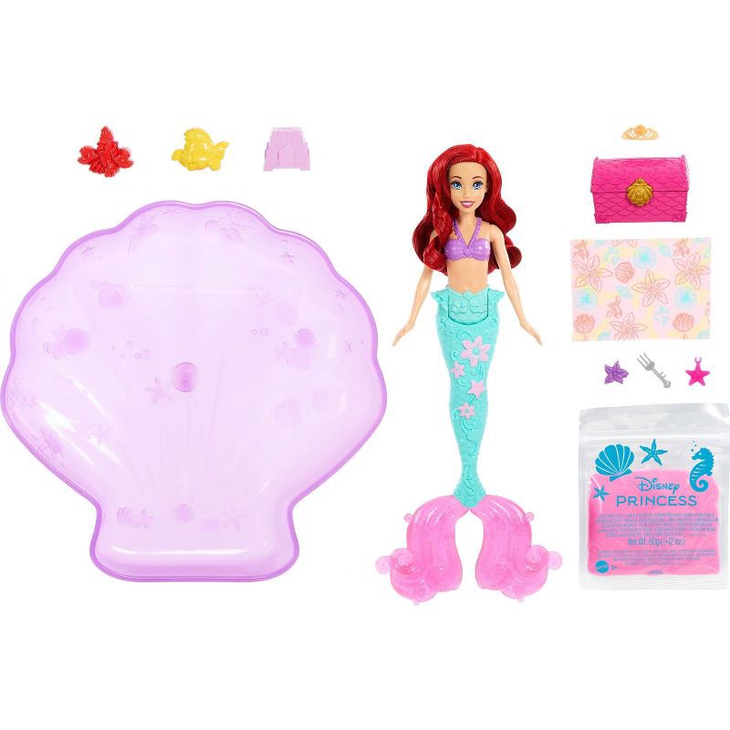 slide 6 of 6, Disney Princess 12.7" Ariel Doll Red Hair/Blue Eyes and Pool Set with Moldable Sand Inspired by Disney the Little Mermaid, 1 ct