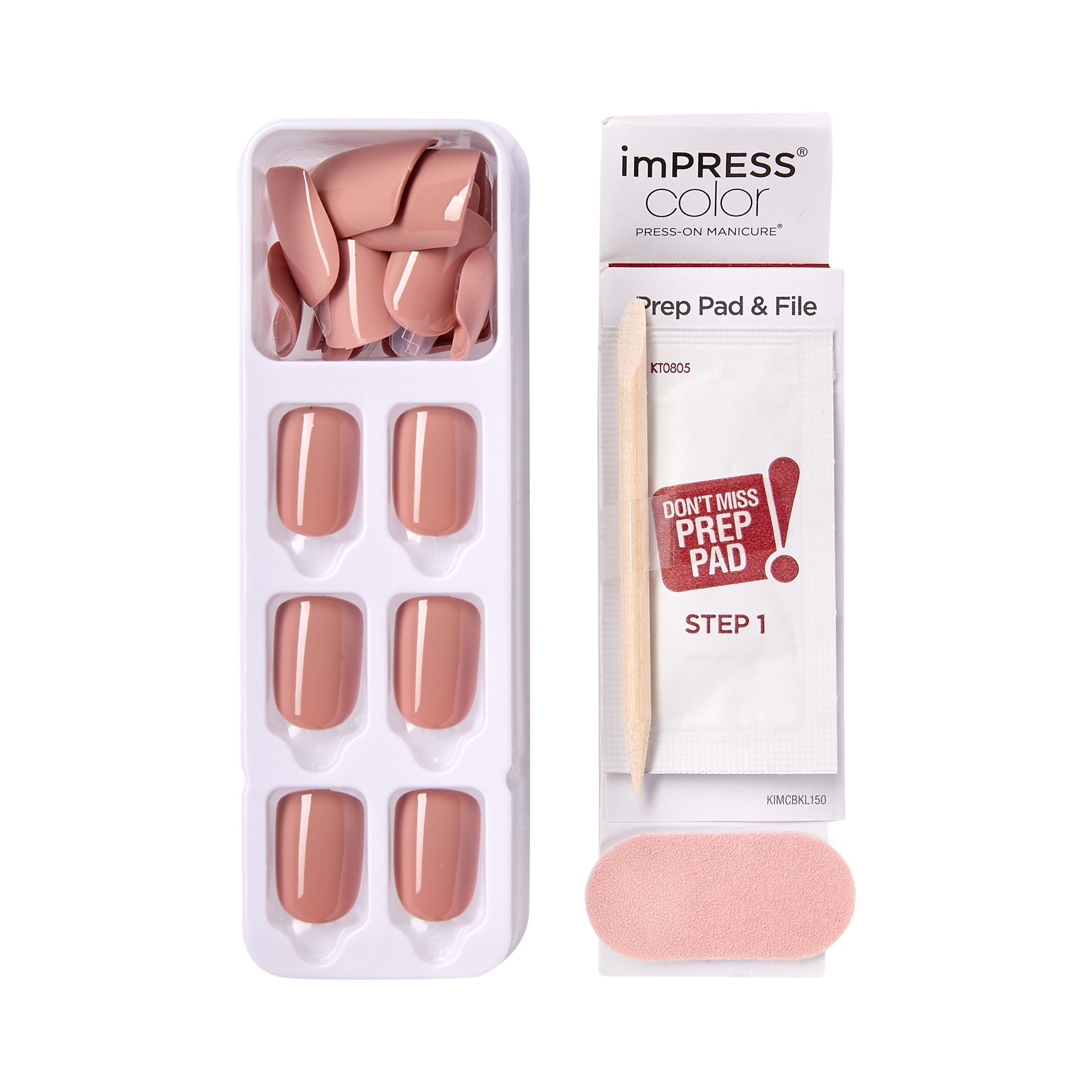 slide 3 of 5, imPRESS KISS imPRESS Color Press-on Nails, ‘Sandbox'', 30 Count, 33 ct